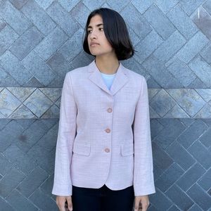Pink Blazer, Three Button, V Neck, Two Pocket